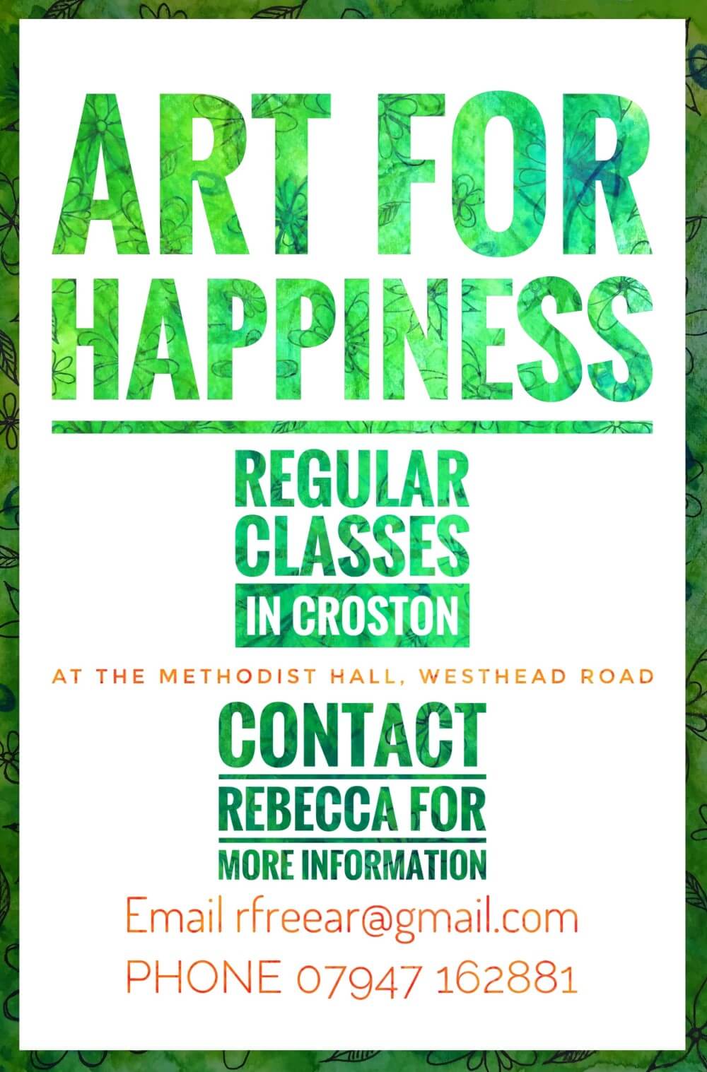 Poster for classes at Croston